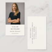 Eenvoudige minimalistische witte professionele aan visitekaartje (Voorkant / Achterkant)