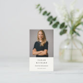 Eenvoudige minimalistische witte professionele aan visitekaartje (Staand voorkant)