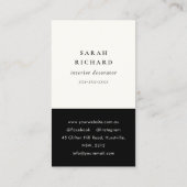 Eenvoudige minimalistische witte professionele aan visitekaartje (Achterkant)