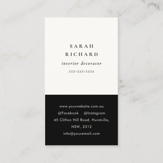 Eenvoudige minimalistische witte professionele aan visitekaartje (Achterkant)