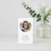 Eenvoudige minimalistische witte professionele aan visitekaartje (Staand voorkant)