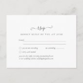 Eenvoudige minimalistische witte RSVP-bruiloft Briefkaart (Voorkant)
