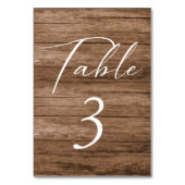 Eenvoudige minimalistische Wooden Table Number-kaa Kaart (Achterkant)