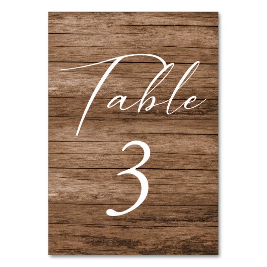 Eenvoudige minimalistische Wooden Table Number-kaa Kaart (Achterkant)
