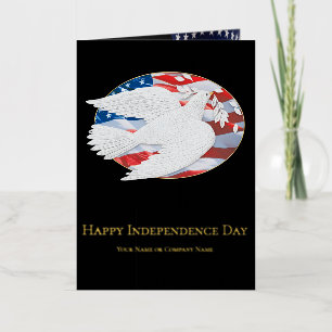 Eenvoudige Minimalistische Zakelijke 4 juli Vlag v Folie Wenskaart