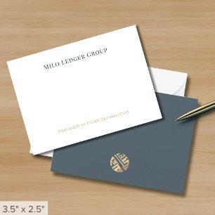 Eenvoudige minimalistische zakelijke Logo Notitiekaartje