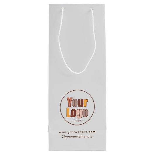 Eenvoudige minimalistische zakelijke Logo Wijn Cadeautas (Achterkant)