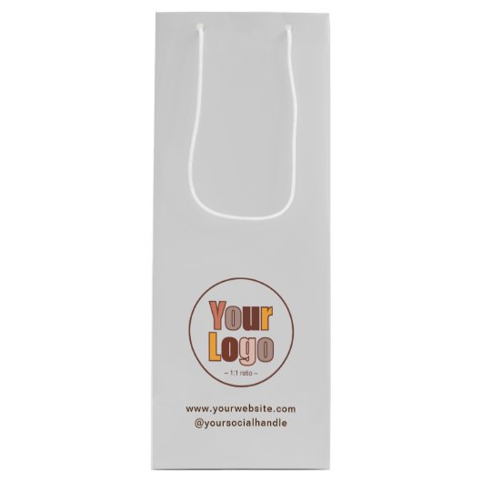 Eenvoudige minimalistische zakelijke Logo Wijn Cadeautas (Voorkant)