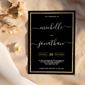 Eenvoudige minimalistische zwart goud kalligrafie  kaart