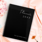 Eenvoudige minimalistische Zwart Wit 2025 Custom F Planner