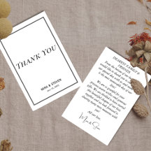 Eenvoudige minimalistische zwart-wit bedankkaart