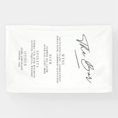 Eenvoudige minimalistische zwart-wit bruiloft bar  spandoek (Horizontaal)