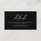 Eenvoudige minimalistische zwart wit bruiloft deta visitekaartje (Voorkant)