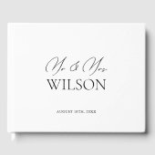 Eenvoudige minimalistische zwart-wit bruiloft gastenboek (Voorkant)