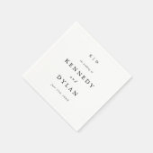 Eenvoudige minimalistische zwart-wit bruiloft mono servet (Hoek)