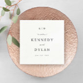 Eenvoudige minimalistische zwart-wit bruiloft mono servet