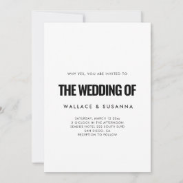 Eenvoudige minimalistische zwart-wit bruiloft uitn save the date