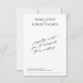 Eenvoudige minimalistische zwart-wit foto bruiloft kaart (Voorkant)