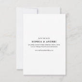 Eenvoudige minimalistische zwart-wit foto bruiloft save the date (Achterkant)