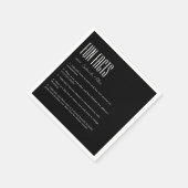 Eenvoudige minimalistische zwart-wit leuke feiten servet (Hoek)