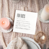 Eenvoudige minimalistische zwart-wit leuke feiten  servet