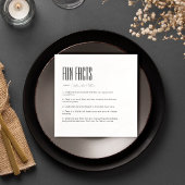 Eenvoudige minimalistische zwart-wit leuke feiten  servet