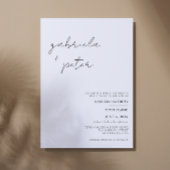 Eenvoudige minimalistische zwart-wit moderne bruil kaart