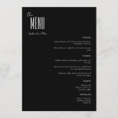 Eenvoudige minimalistische zwart-wit moderne bruil menu (Voorkant)