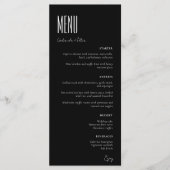 Eenvoudige minimalistische zwart-wit moderne bruil menu (Voorkant)