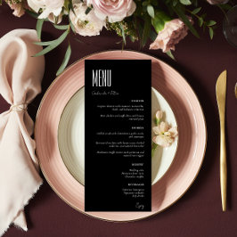 Eenvoudige minimalistische zwart-wit moderne bruil menu
