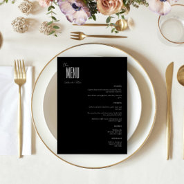 Eenvoudige minimalistische zwart-wit moderne bruil menu