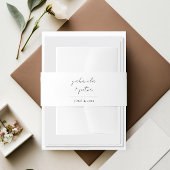 Eenvoudige minimalistische zwart-wit moderne bruil uitnodigingen wikkel