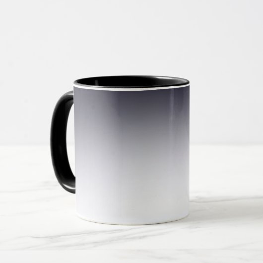 Eenvoudige minimalistische zwart-wit ombre mok (Voorkant links)
