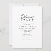 Eenvoudige minimalistische zwart-wit pensioen part kaart (Voorkant)