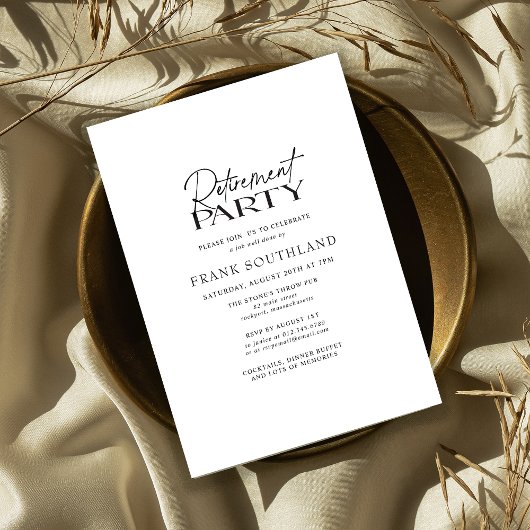 Eenvoudige minimalistische zwart-wit pensioen part kaart