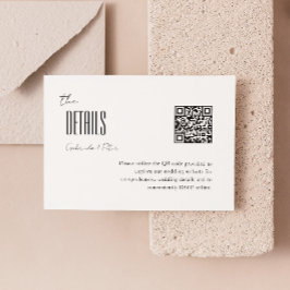 Eenvoudige minimalistische zwart-wit QR code bruil Informatiekaartje