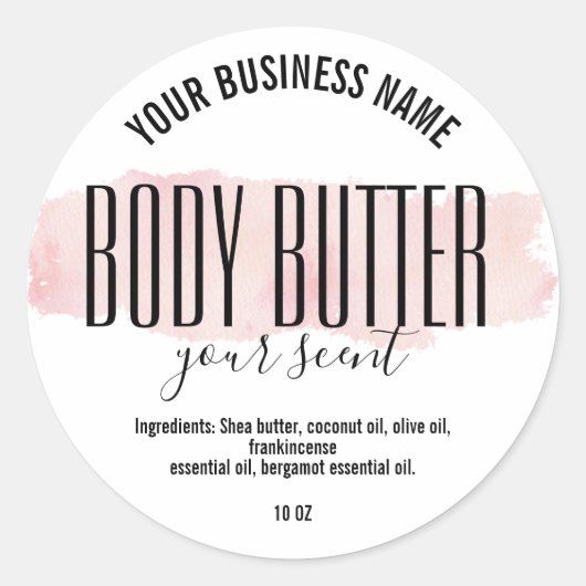 EENVOUDIGE MINIMALISTISCHE zwart-witte BOTER Ronde Sticker (Voorkant)