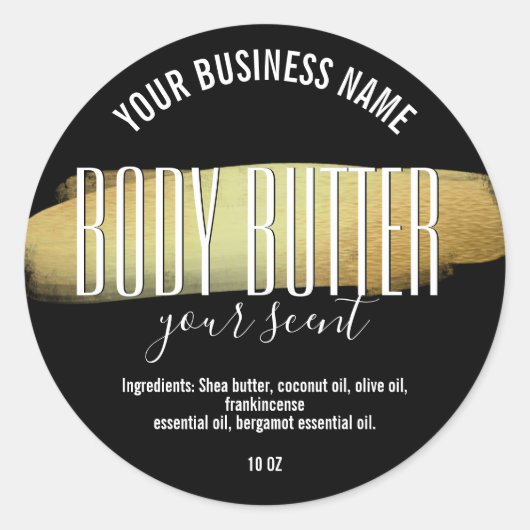 EENVOUDIGE MINIMALISTISCHE zwart-witte BOTER Ronde Sticker (Voorkant)