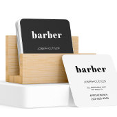 Eenvoudige minimalistische zwart-witte kapper styl vierkante visitekaartje