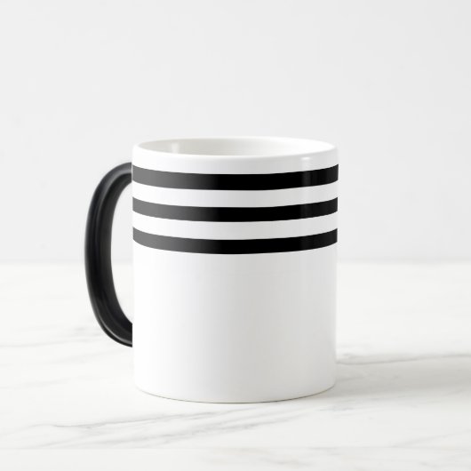 Eenvoudige minimalistische zwart-witte strepen magische mok (Voorkant links)