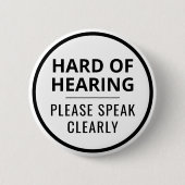 Eenvoudige minimalistische zwart-witte tekst Hard Ronde Button 5,7 Cm (Voorkant)