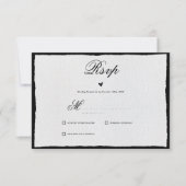 Eenvoudige minimalistische zwart-witweergave RSVP kaartje (Voorkant)