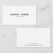 Eenvoudige minimalistische zwart-witweergave visitekaartje (Voorkant / Achterkant)