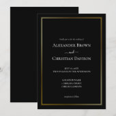 Eenvoudige minimalistische zwarte achtergrond brui kaart (Voorkant / Achterkant)