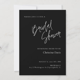 Eenvoudige minimalistische zwarte-bridale Shower-u Kaart