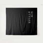 Eenvoudige minimalistische zwarte bruiloft achterg wandkleed (Voorkant (horizontaal))