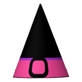 Eenvoudige minimalistische zwarte en roze Hallowee Feesthoedjes (Voorkant)