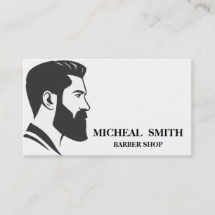 Eenvoudige minimalistische zwarte en witte Barber- Visitekaartje