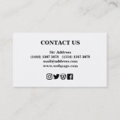 Eenvoudige minimalistische zwarte en witte Barber- Visitekaartje (Achterkant)