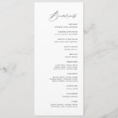 Eenvoudige minimalistische zwarte en witte bruilof programmakaart (Achterkant)